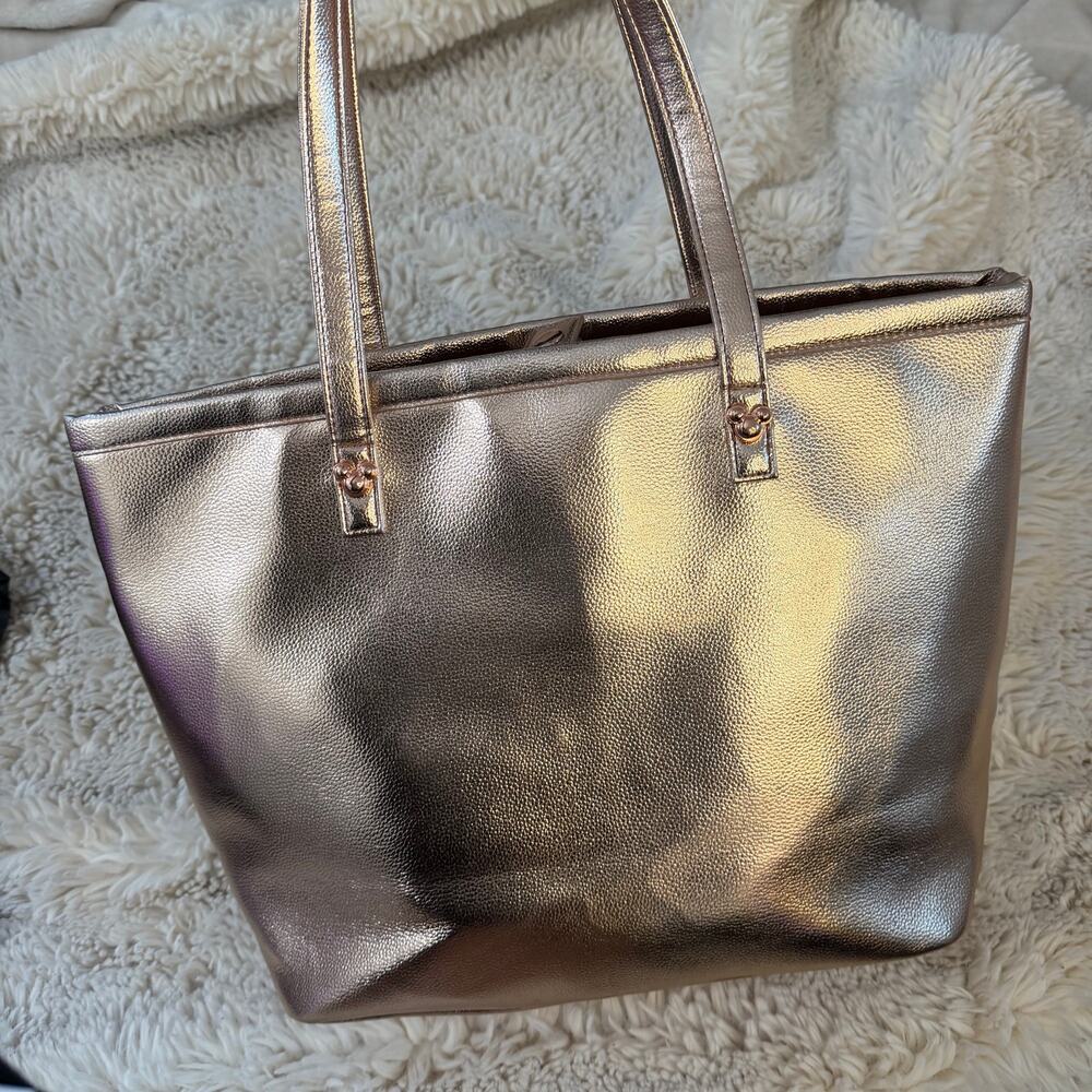 Disney Rose Gold Metallic Minnie Mouse Tote Bag One Size - Picture 5 of 9